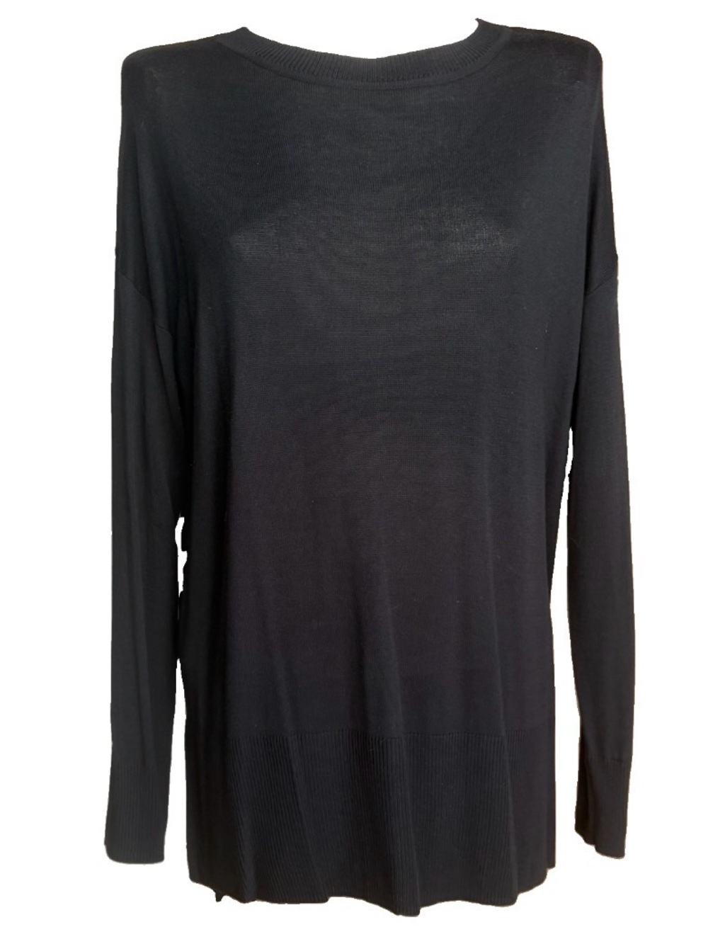 Worthington Black Knit Pullover Tunic Sweater